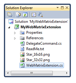 WebMatrix Extension project template