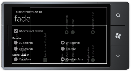 FadeOrientationChanges sample