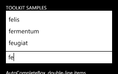 AutoCompleteBox sample