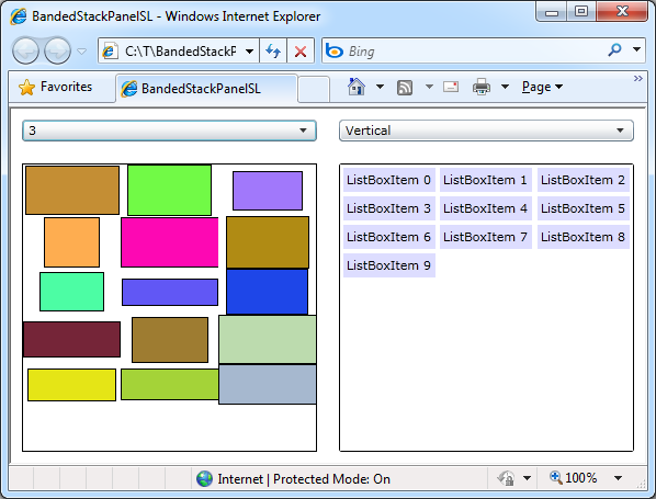 Vertical BandedStackPanel on Silverlight