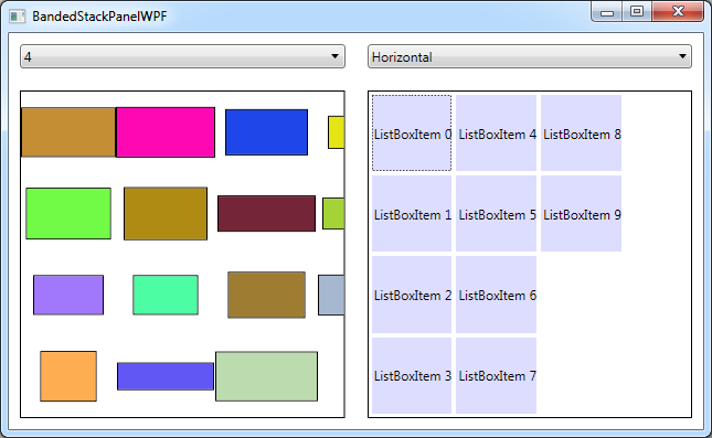 Horizontal BandedStackPanel on WPF