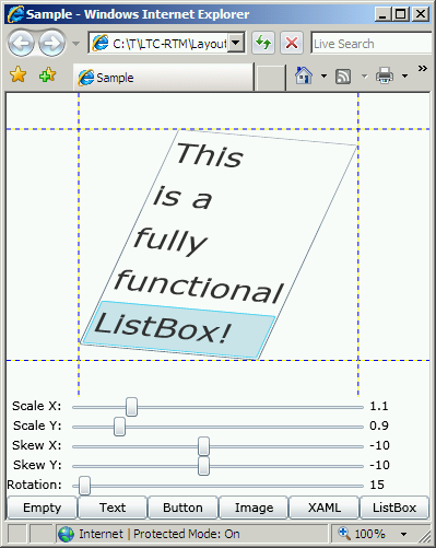 LayoutTransformControl Sample Application