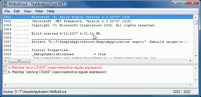 Animated GIF showing basic TextAnalysisTool.NET functionality