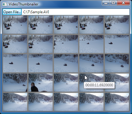 VideoThumbnailer sample frame capture application